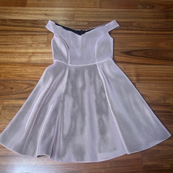 Mustard Seed Dresses & Skirts - Mustard Seed Pink mesh Off Shoulder Fit & Flare Party Dress - Size S